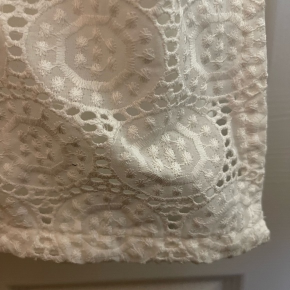 White Circular Pointelle Blouse from India - Picture 2 of 6